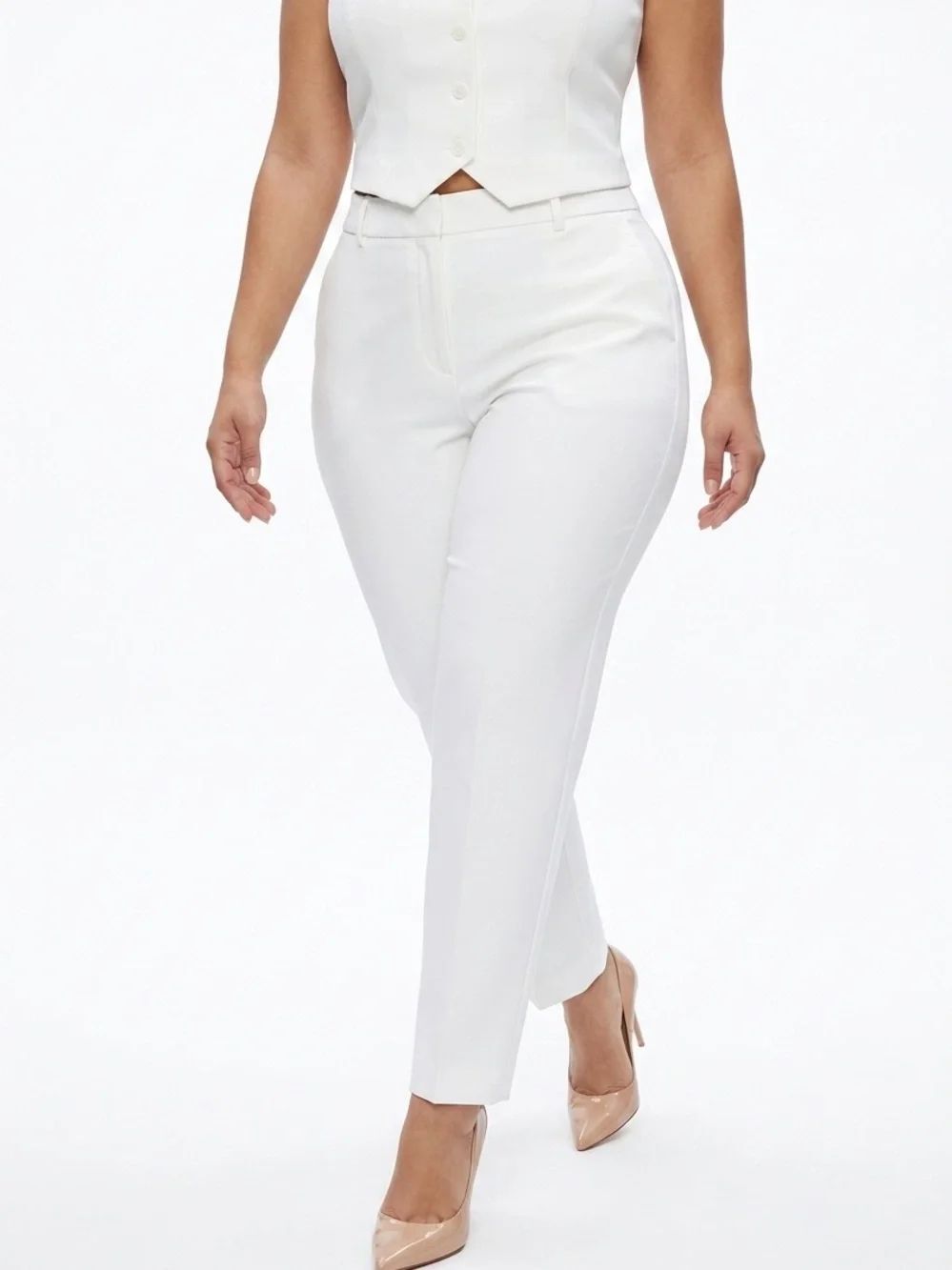 TALBOTS | Hampshire Tailored White Straight-Leg Ankle Pants Women’s Size 16